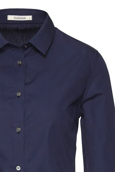 Wunderwerk Wunderwerk Damen Bluse aus Bio-Baumwolle "Metro Shirt Blouse", Dunkelblau (night ink 667), – Produktbild 3 von 4