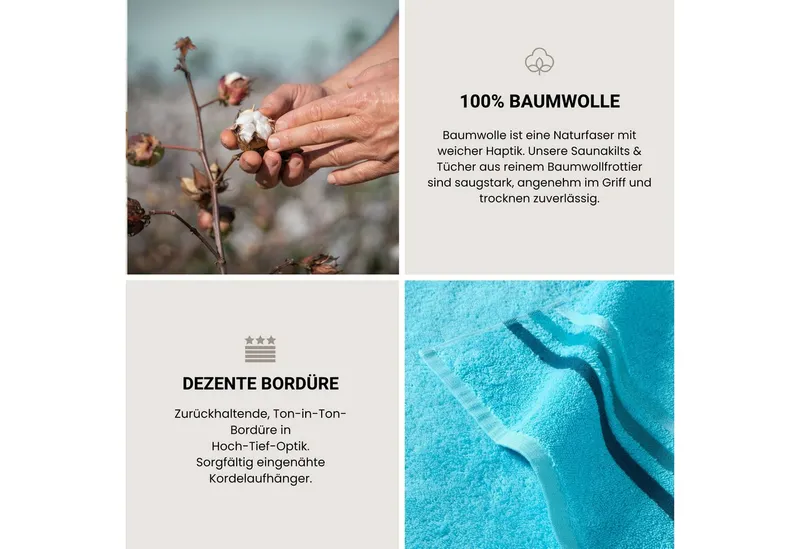 Schiesser Schiesser Handtücher Skyline Color aus 100 % Baumwolle mit eleganter Streifenbordüre, Frottier (Set, 4-St), OEKO-TEX® MADE IN GREEN, Grün, – Produktbild 5 von 6