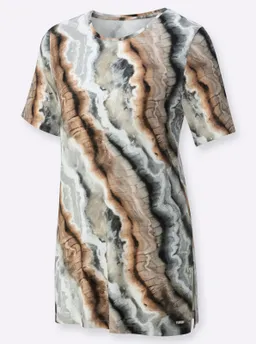 feel good Longshirt schwarz-camel-bedruckt – Produktbild 1 von 1