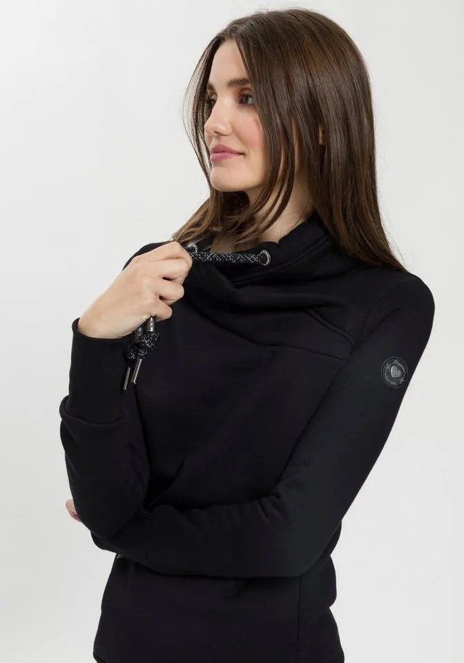 ragwear ragwear Sweater NESKA O mit asymetrischem Schalkragen, Schwarz, – Produktbild 1 von 4