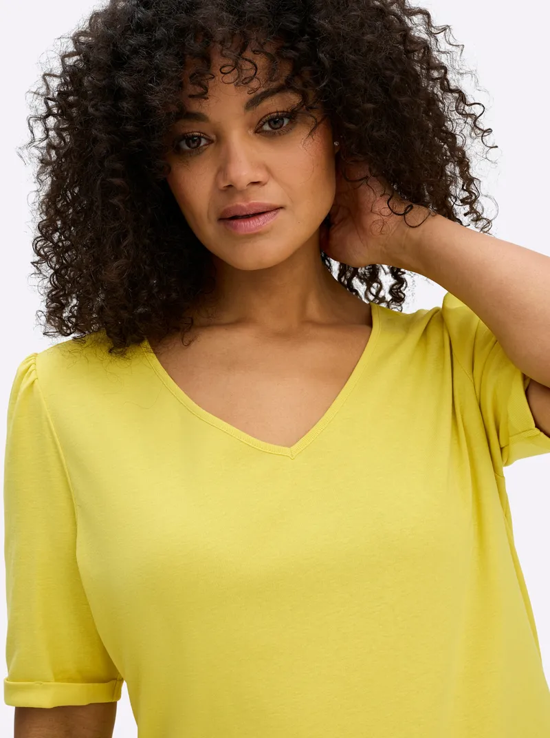 sheego V-Shirt limone, Limone, – Produktbild 2 von 2
