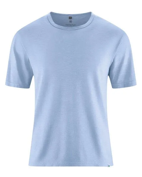 HempAge HempAge Slub Jersey T-Shirt Herren Hanf/Biobaumwolle, Water(blau), – Produktbild 1 von 4