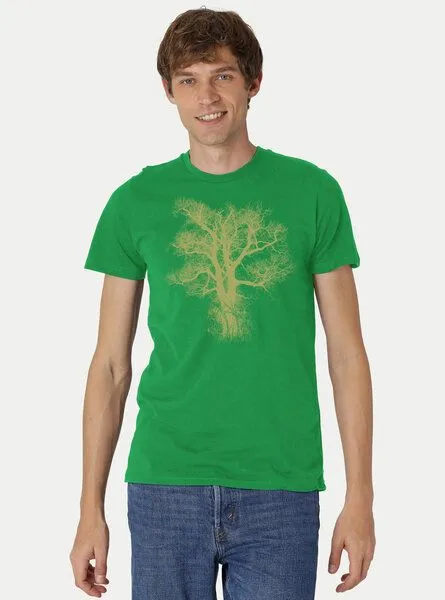 Peaces.bio - handbedruckte Biomode Peaces.bio - handbedruckte Biomode Bio-Herren-T-Shirt Chestnut, Grün, – Produktbild 2 von 2
