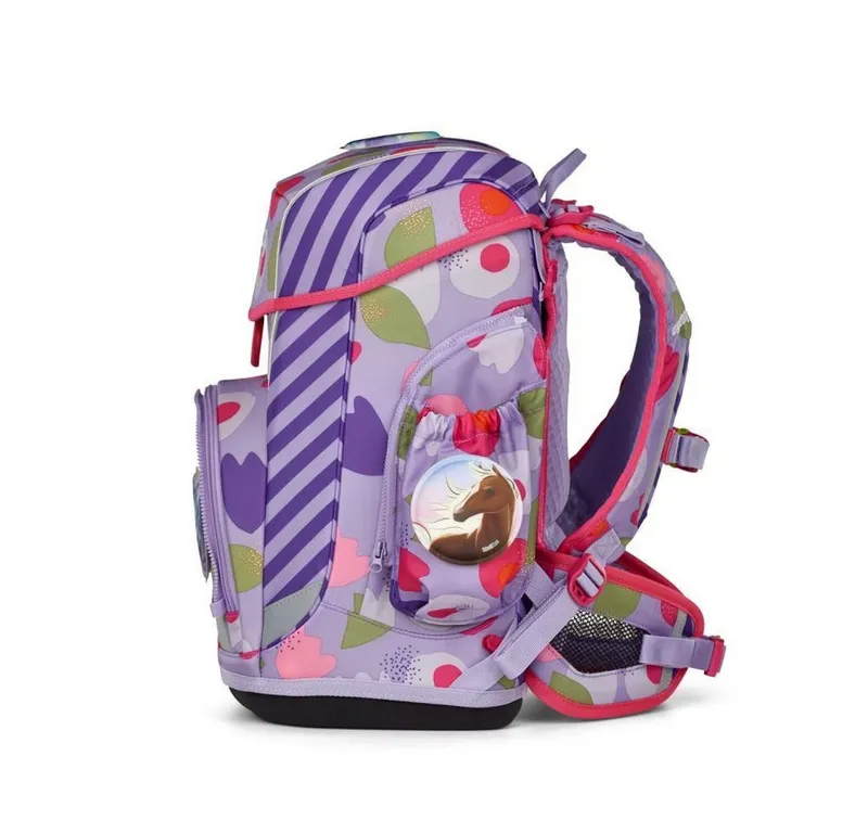 Ergobag Ergobag Schulranzen Cubo Light (5tlg., inkl. Federmäppchen, Schlamperrolle, Sportbeutel und Kletties), Blütenzaubär, – Produktbild 5 von 5