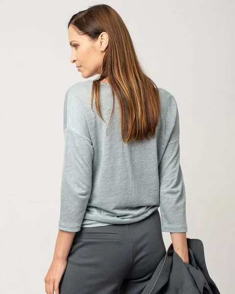 Alma & Lovis Alma & Lovis Sommer Leinenshirt aus Leinen-Jersey | Linen Pure, Mint, – Produktbild 4 von 4