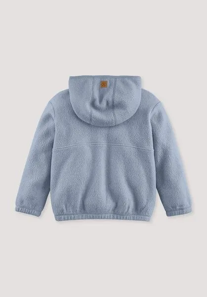 hessnatur hessnatur Fleece-Jacke aus reiner Bio-Baumwolle, Helles jeansblau, – Produktbild 3 von 4
