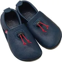 Pololo Pololo Barfußschuh/ Hausschuh "Cordel" outdoor, aus pflanzlich gegerbtem Leder mit Gummisohle, für drinnen und draussen, Größen 20-34, Blau, – Produktbild 1 von 1