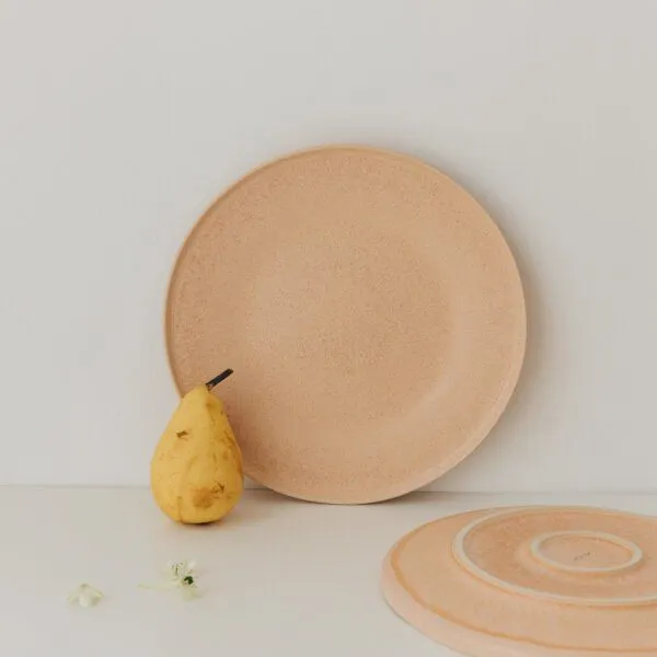 NAKOA NAKOA Dessertteller Keramik 4er Set 22,5 x 2,5cm, Sunny peach (orange), – Produktbild 3 von 4
