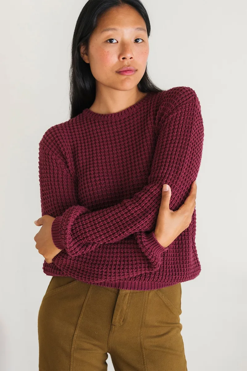 TWOTHIRDS TWOTHIRDS Damen vegan Pullover Teresa Dark Cranberry, Dunkelrot, – Produktbild 1 von 2