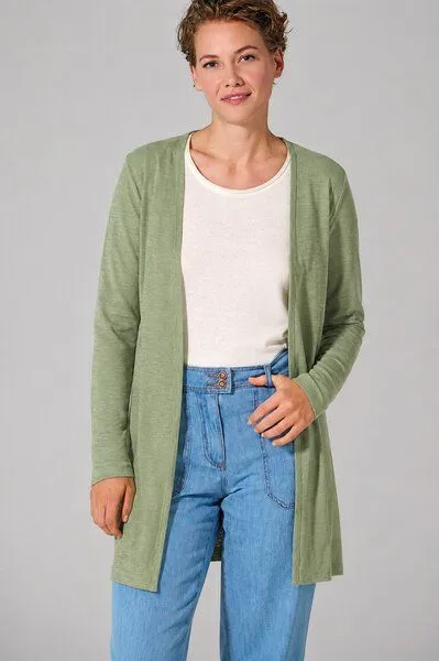HempAge HempAge Lange Jersey Damenjacke Hanf/Biobaumwolle, Cactus (grün), – Produktbild 2 von 4