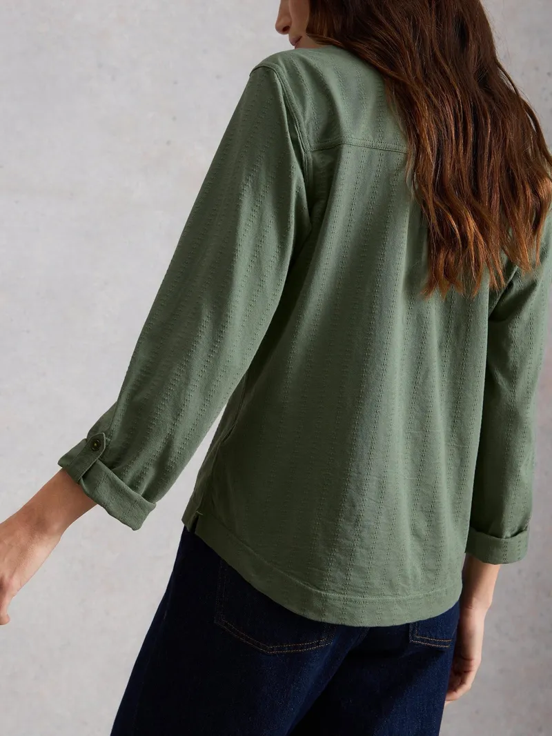 White Stuff Jerseybluse Allie - 50, Khakigrün, – Produktbild 4 von 4