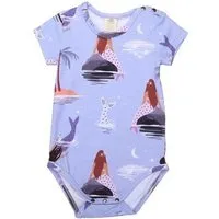 Walkiddy Baby Kurzarmbody GOTS zertifiziert – 95% Bio-Baumwolle, Lila mit Meerjungfrauenmotiv, 5% Elasthan, weich & bequem | Walkiddy – Produktbild 1 von 1
