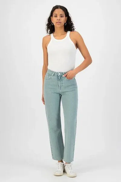 MUD Jeans MUD Jeans Relax Rose Cropped Jeans verwaschenes türkis, Blue, – Produktbild 3 von 4