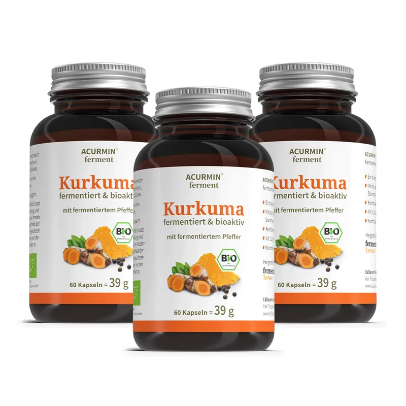 Cellavent Healthcare Bio Kurkuma Kapseln 1.100mg + fermentierter Pfeffer 3 Monate – Produktbild 1 von 1