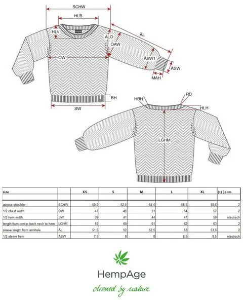 HempAge Hempage Moderner Jacquard Pullover Hanf/Biobaumwolle, Menta(grün), – Produktbild 3 von 4