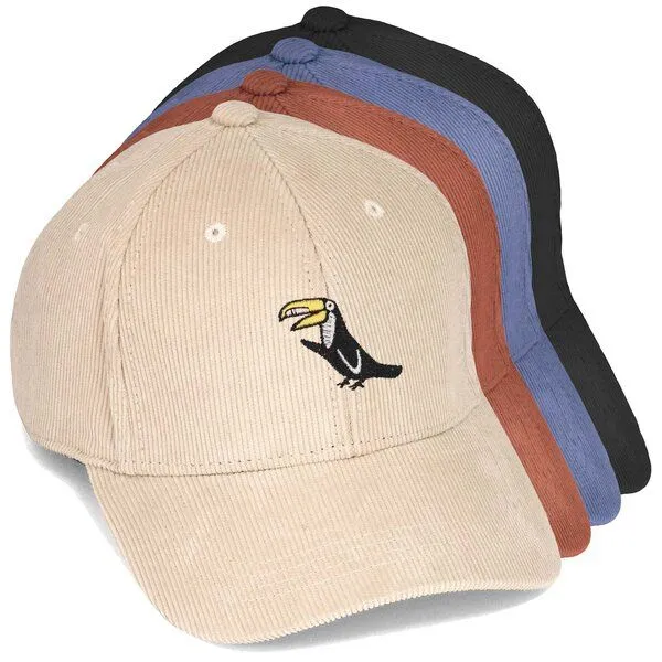 LIGARTI Bestickte Cord Cap – Joey der Tukan – LIGARTI Tiermanufaktur, Taubenblau, – Produktbild 2 von 4