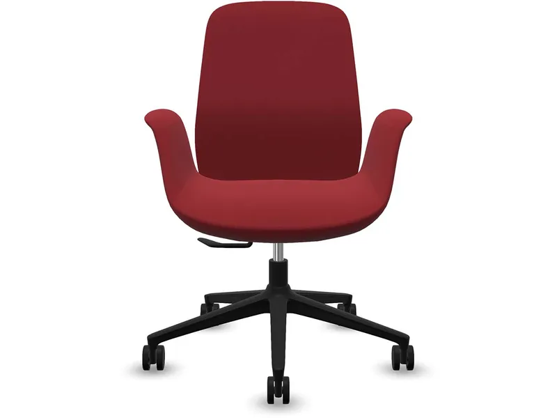 profim profim Bürodrehstuhl „ELLIE PRO“ mit Armlehnen, schwarz, Stoff: rot – Produktbild 1 von 1