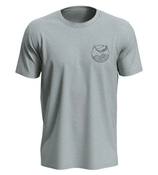 vis wear vis wear Wal zwischen Ozean und Wellen - Damen Special Edition Shirt, Grau, – Produktbild 1 von 3