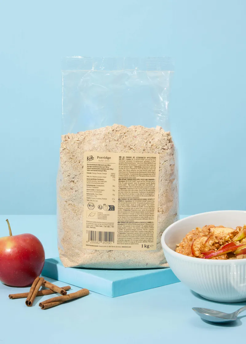 KoRo Bio Apfel-Zimt Porridge 1 kg – Produktbild 1 von 5