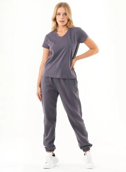ORGANICATION ORGANICATION ESSENTIALS-PERRIE- Soft Touch Sweathose aus Bio-Baumwolle, Grau(shadow), – Produktbild 2 von 3