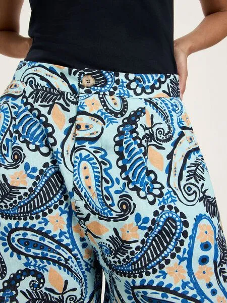 LANIUS LANIUS Shorts (GOTS) aus Bio-Leinen, Print paisley mint, – Produktbild 4 von 4