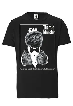 LOGOSH!RT LOGOSH!RT Sesamstrasse I Krümelmonster I Der Pate I The Monster I Organic T-Shirt Print – Produktbild 1 von 1