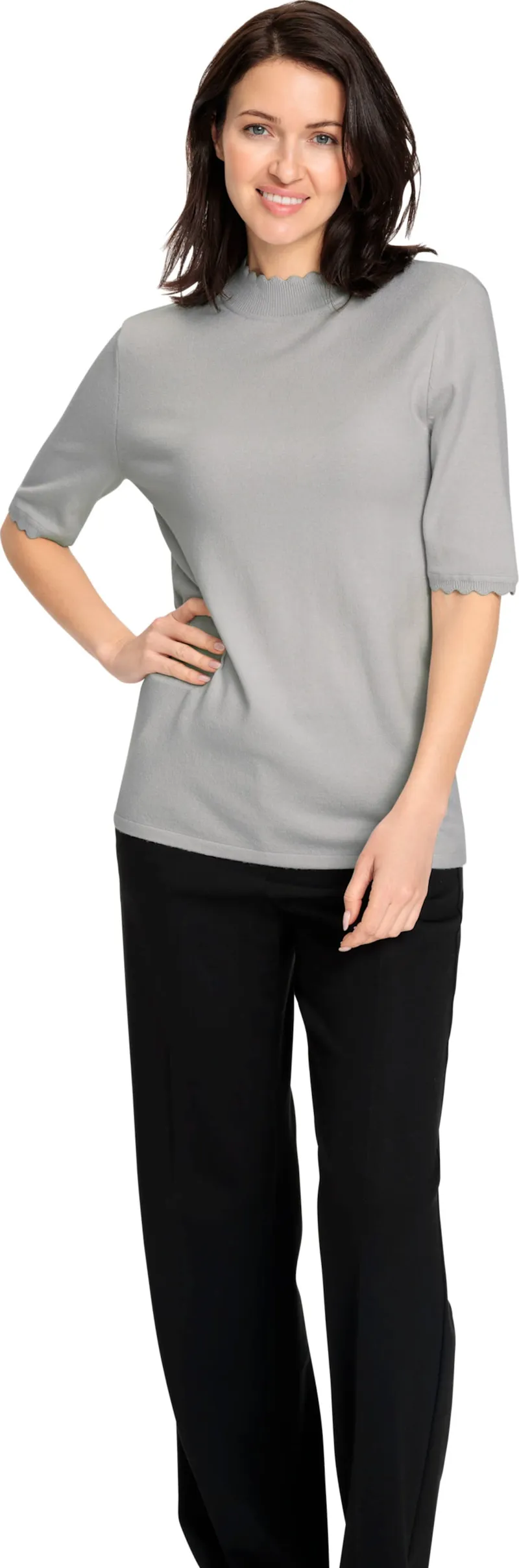 Witt Kurzarmpullover, Hellgrau, – Produktbild 2 von 2