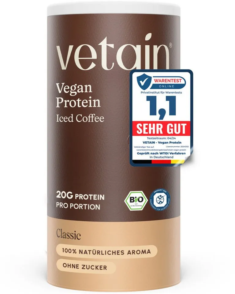 VETAIN Protein Pulver Vegan - Bio Protein Pulver, 540 g, Fermentiertes Erbsenprotein, ohne Stevia, Sucralose & Aspartam – Produktbild 6 von 8