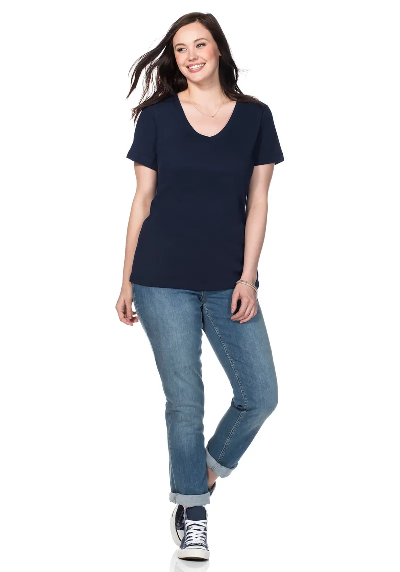 sheego T-Shirt marine, Marine, – Produktbild 3 von 3
