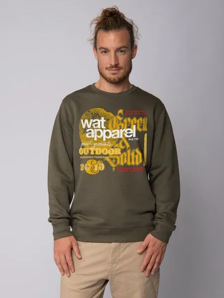 watapparel watapparel Sweatshirt Unisex LIMITED EDITION LOGO PRINT 02, Khaki, – Produktbild 2 von 3