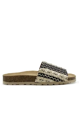 thies thies Damen vegan Slide Eco Boho Pool Taupe – Produktbild 1 von 1