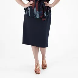 WiDDA berlin WiDDA berlin schmaler Midirock BASIC Navy aus Bio-Baumwolle – Produktbild 1 von 1