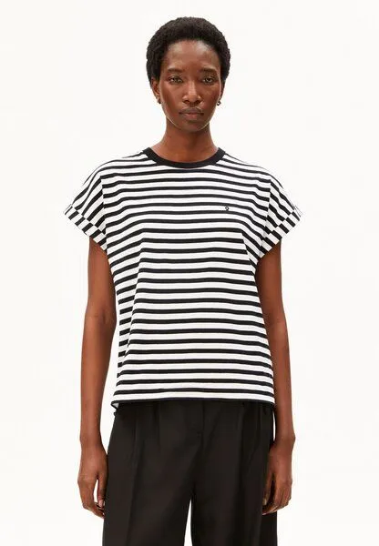 ARMEDANGELS ARMEDANGELS IDAARA STRIPE Damen Bio-Baumwoll Mix, White-black, – Produktbild 1 von 4