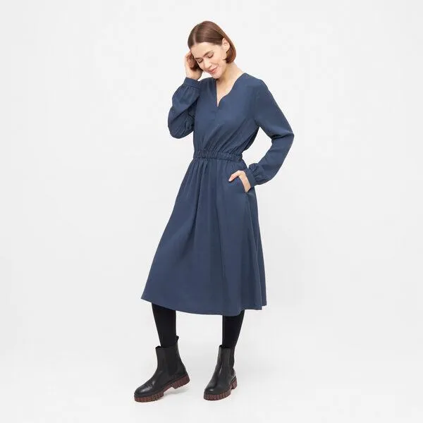 WiDDA berlin WiDDA berlin langärmeliges Kleid VARBO in Rauchblau aus TENCEL® – Produktbild 3 von 4