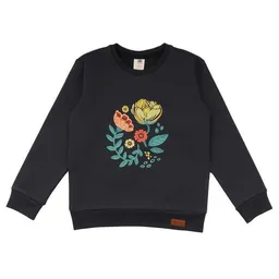 Walkiddy Baby Langarmshirt GOTS zertifiziert – Bio-Baumwolle, Anthrazit mit Blumenmotiv, weich & bequem | Walkiddy – Produktbild 1 von 1