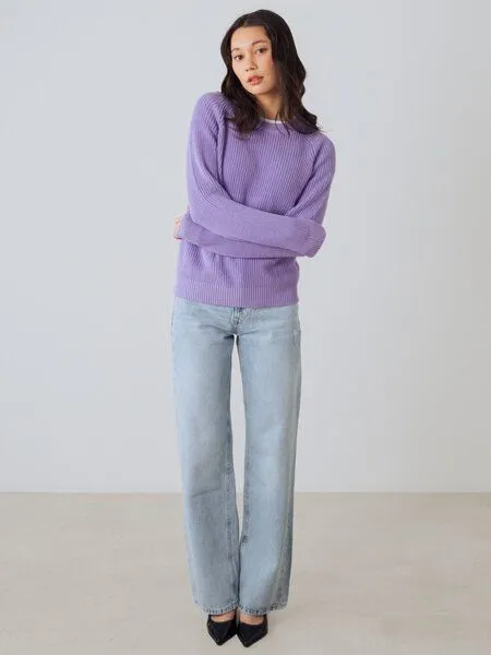 Honest Basics Honest Basics Damen Strickpullover aus 100% Bio-Baumwolle, Lila, – Produktbild 5 von 5