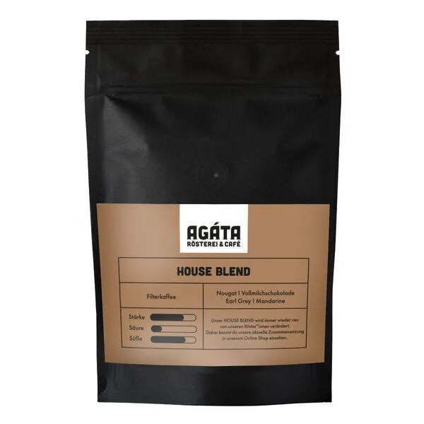 AGÁTA Rösterei & Café AGÁTA Rösterei & Café House Blend Filterkaffee, ganze Bohne, gemahlen, 250g – Produktbild 1 von 2