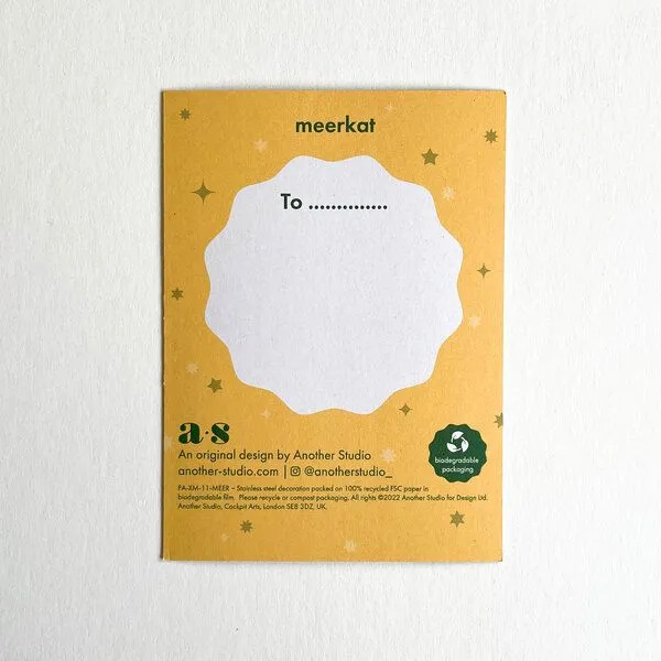 another studio another studio PARTY ANIMAL - Design Weihnachtsdekoration aus Edelstahl, Erdmännchen, – Produktbild 4 von 4