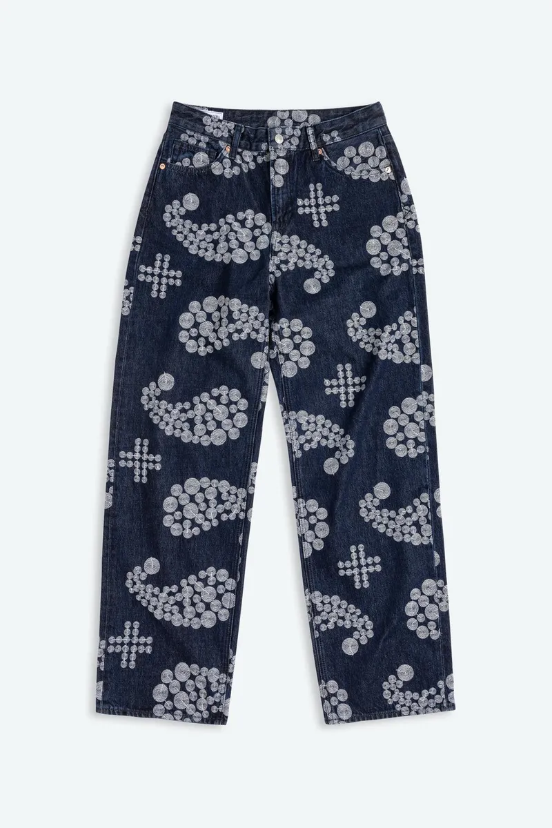 Kings Of Indigo Kings of Indigo Damen vegan Jeans Joan Stickerei Denim Blau, Blau, – Produktbild 2 von 2