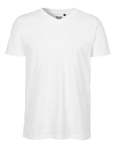 Neutral Neutral® Herren Unisex T-Shirt V-Neck Bio Baumwolle, Weiß, – Produktbild 2 von 5