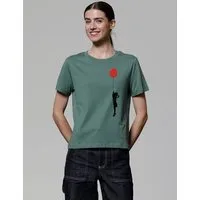 watapparel watapparel T-Shirt Frauen Mädchen mit Luftballon (print), Green bay, – Produktbild 1 von 1