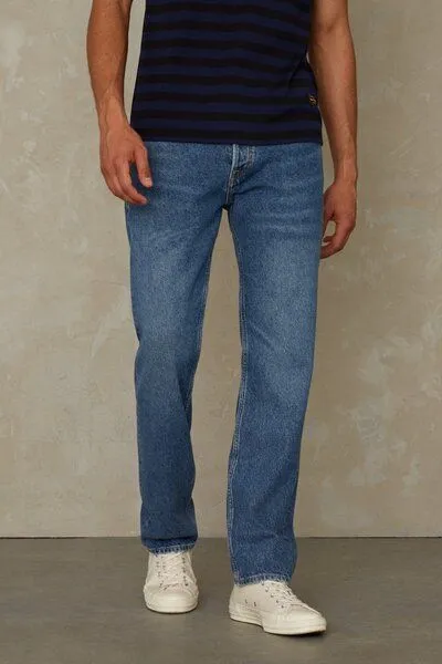 Kings Of Indigo Kings Of Indigo Straight-Fit Jeans aus 100% recycelter Baumwolle - Kong - Eco Recycled Blue Used, Blau, – Produktbild 4 von 4