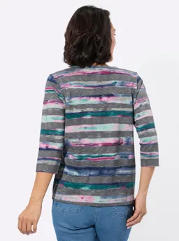 Witt Rundhalsshirt steingrau-aquapetrol-bedruckt – Produktbild 1 von 1