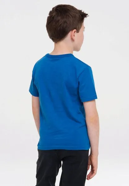 LOGOSH!RT LOGOSH!RT - Marvel - Captain America - Shield - Logo - Kinder - Bio T-Shirt, Azurblau, – Produktbild 4 von 4