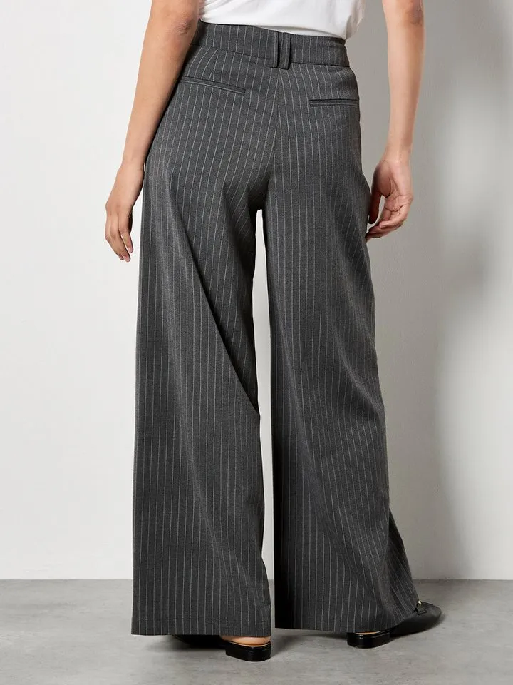 Apricot Apricot Stoffhose Bundfaltenhose (mit Bindeband) mit Nadelstreifen, Grau, – Produktbild 5 von 5