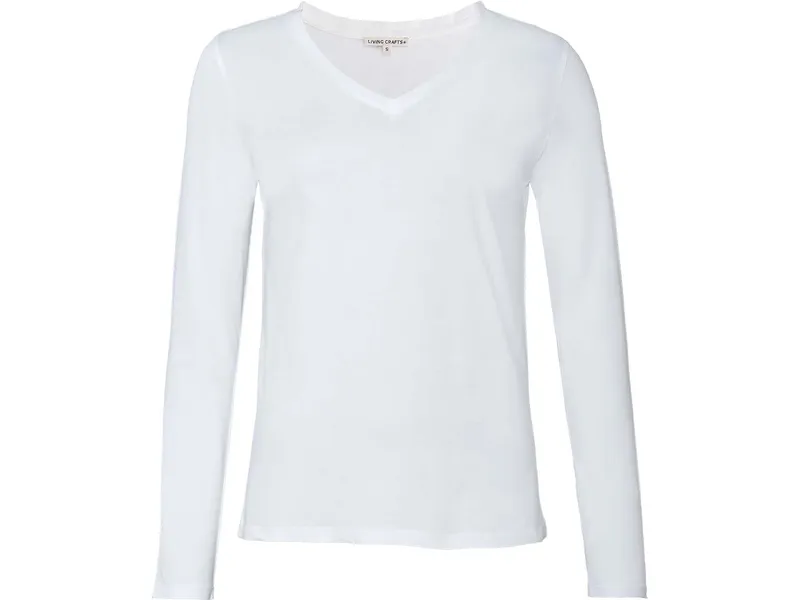 Living Crafts Living Crafts Damen Langarm-Shirt (100% Bio-Baumwolle), Weiß, – Produktbild 3 von 4