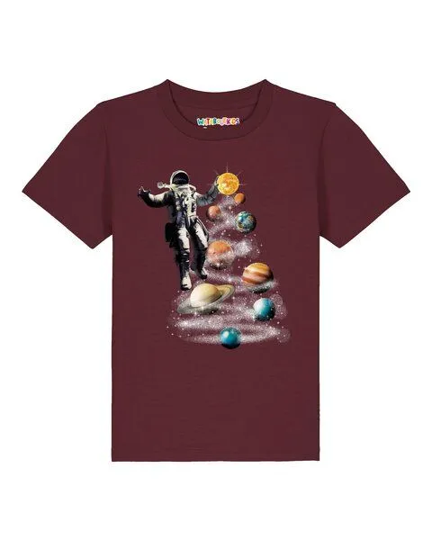 watabout.kids watabout.kids T-Shirt Kinder Weltraumreise, Burgundy, – Produktbild 1 von 2