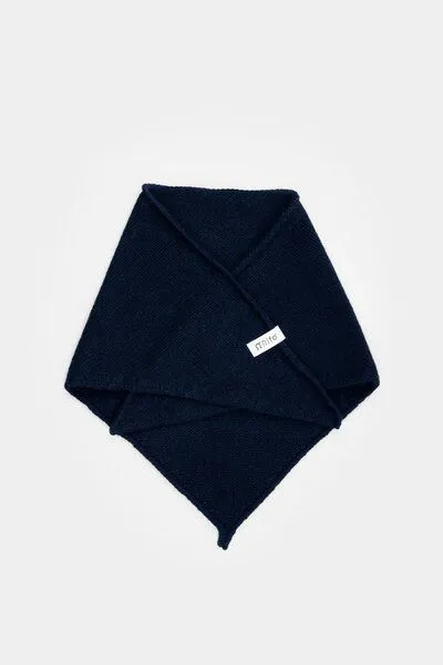 Rifò - Circular Fashion Made in Italy Rifò - Circular Fashion Made in Italy gestricktes Bandana/ Dreieckstuch Masha aus Recycelter Kaschmirwolle, Dunkelblau, – Produktbild 1 von 3