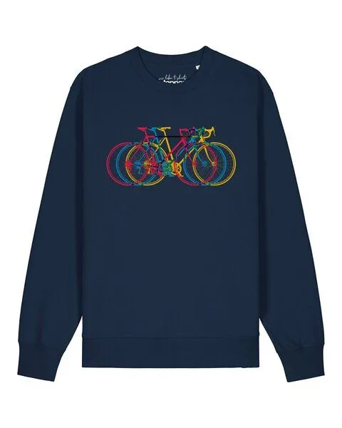 watapparel watapparel Sweatshirt Unisex Fahrräder, French navy, – Produktbild 1 von 3