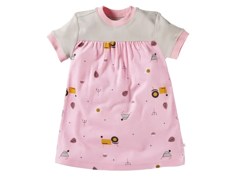 HANS NATUR Kinder Kleid Kurzarm Bio-Baumwolle Garten rosa Gr.110/116, Rosa, – Produktbild 1 von 2